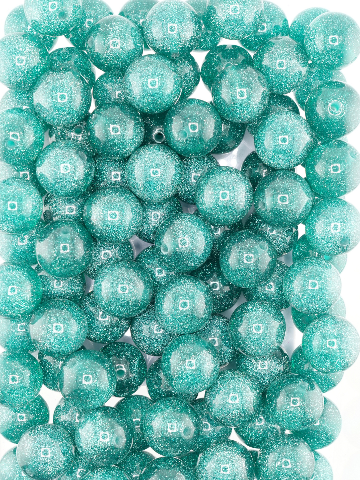 Emerald Green colored Glitter beads