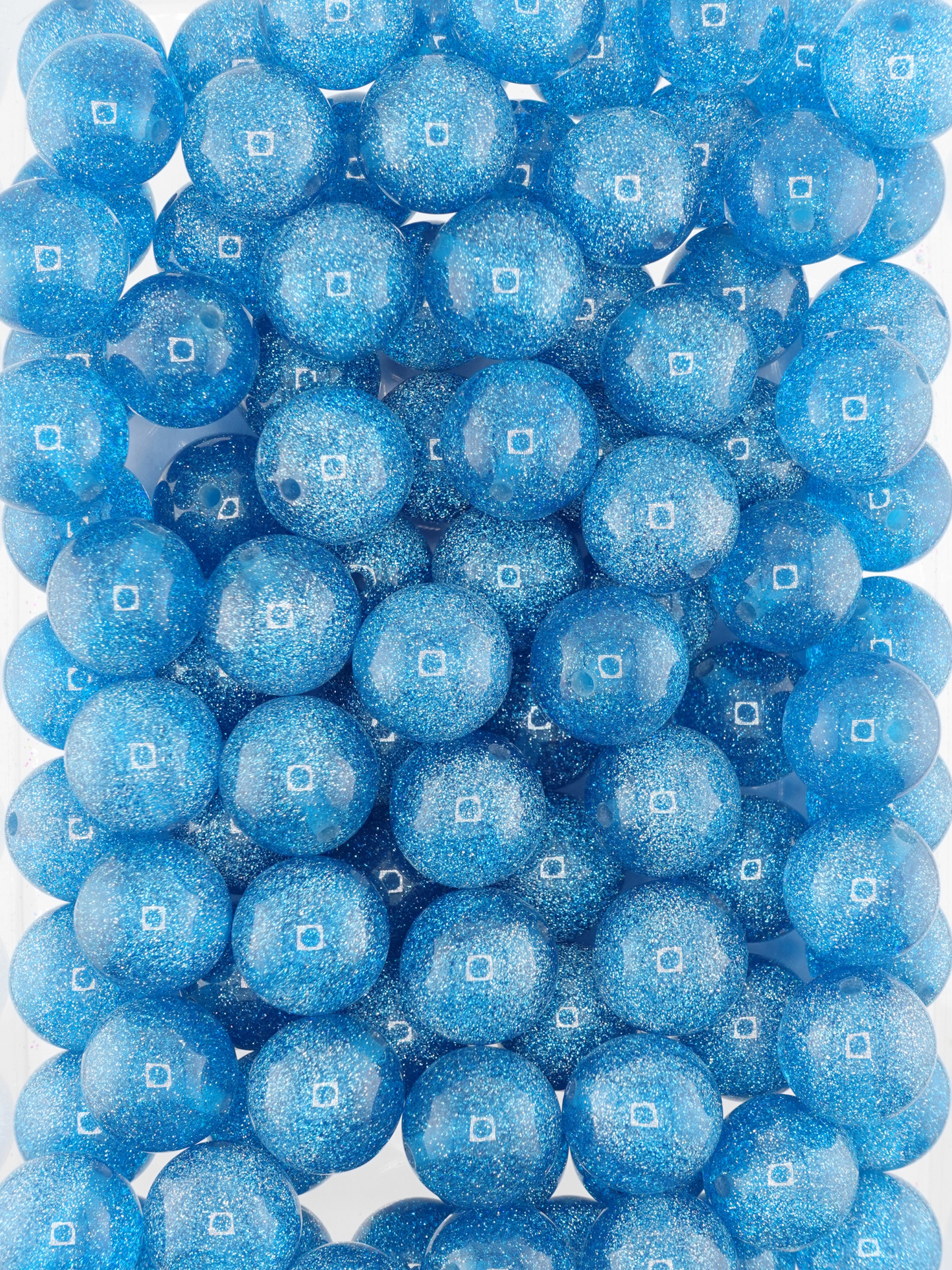 Teal colored Glitter beads