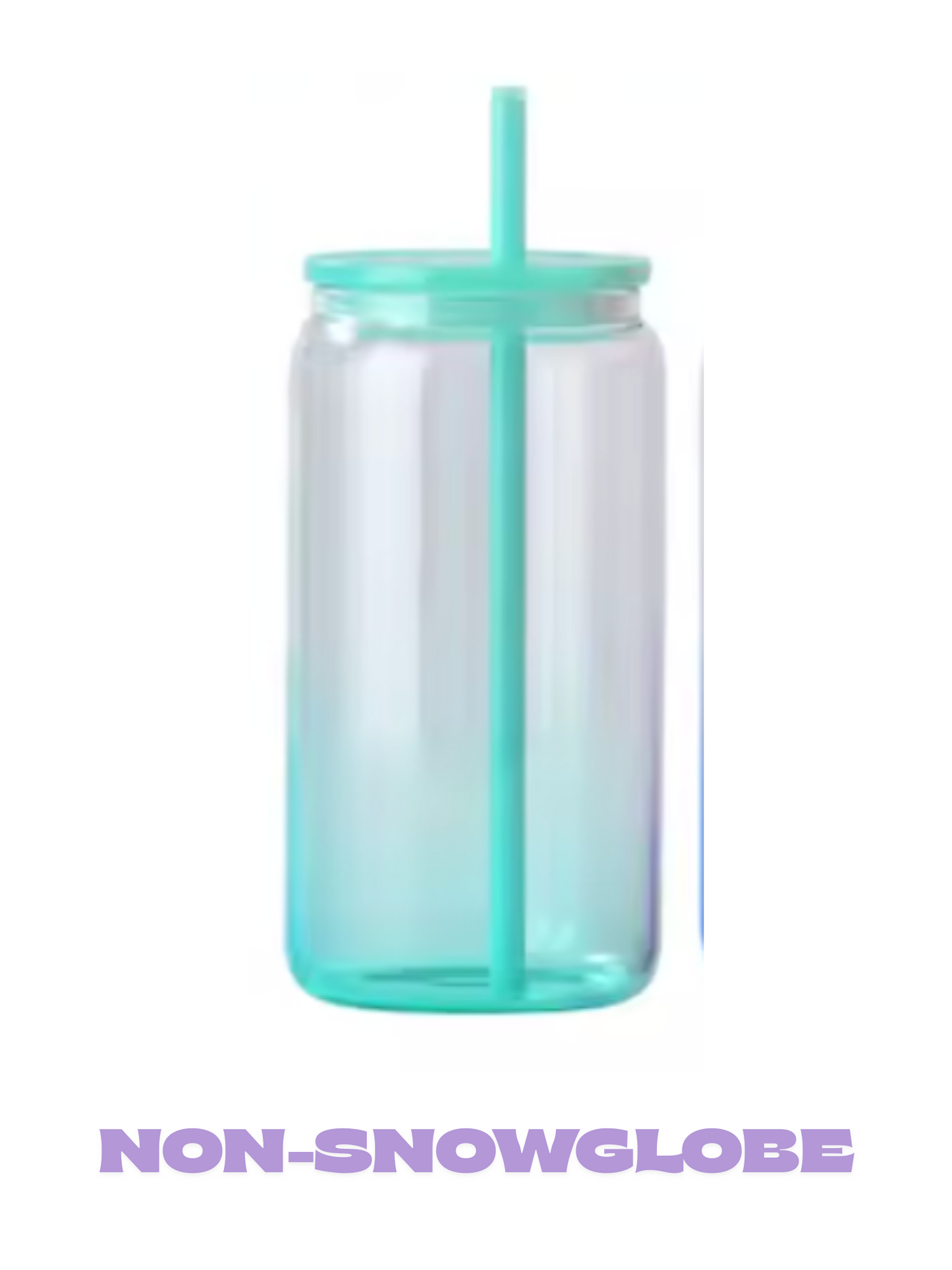 16oz GLASS Ombre Jelly Color Lid and Straw (NON-SNOWGLOBE)