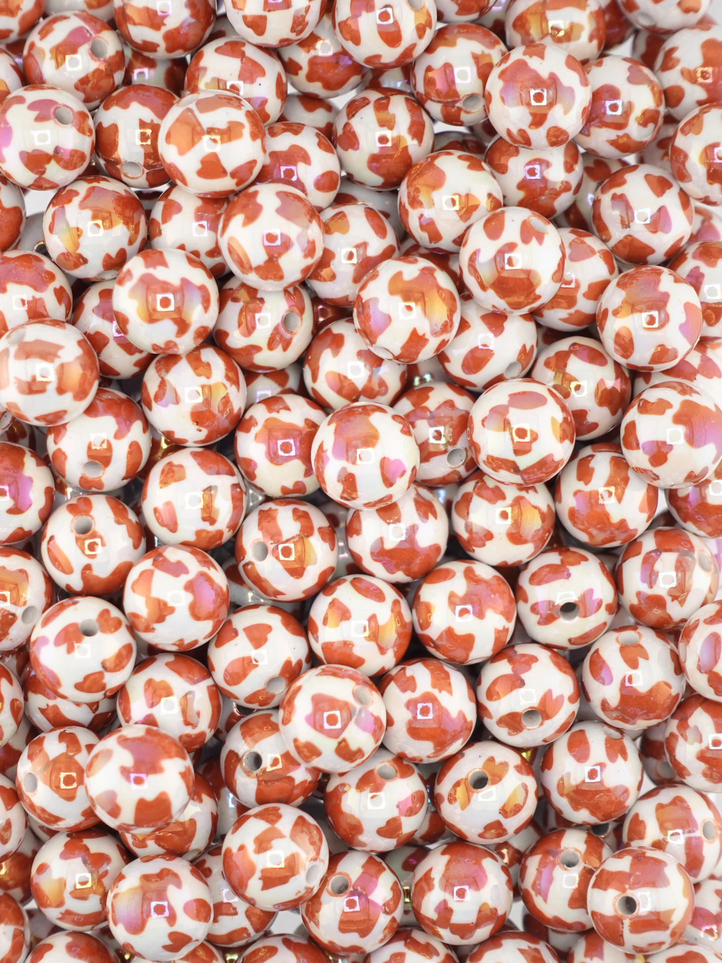 Collection of Brown Cow Print Beads