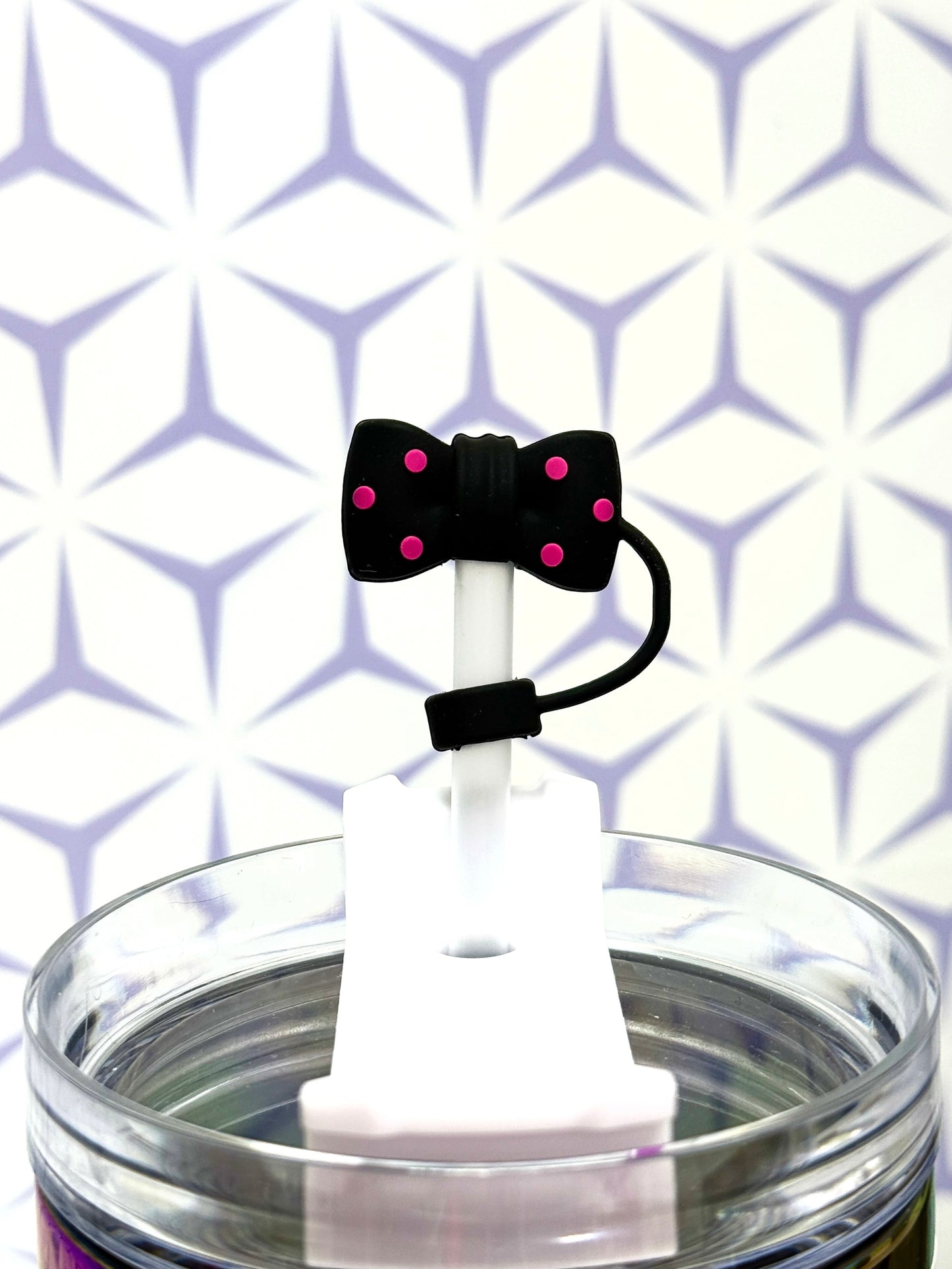 Black Bow Straw Topper