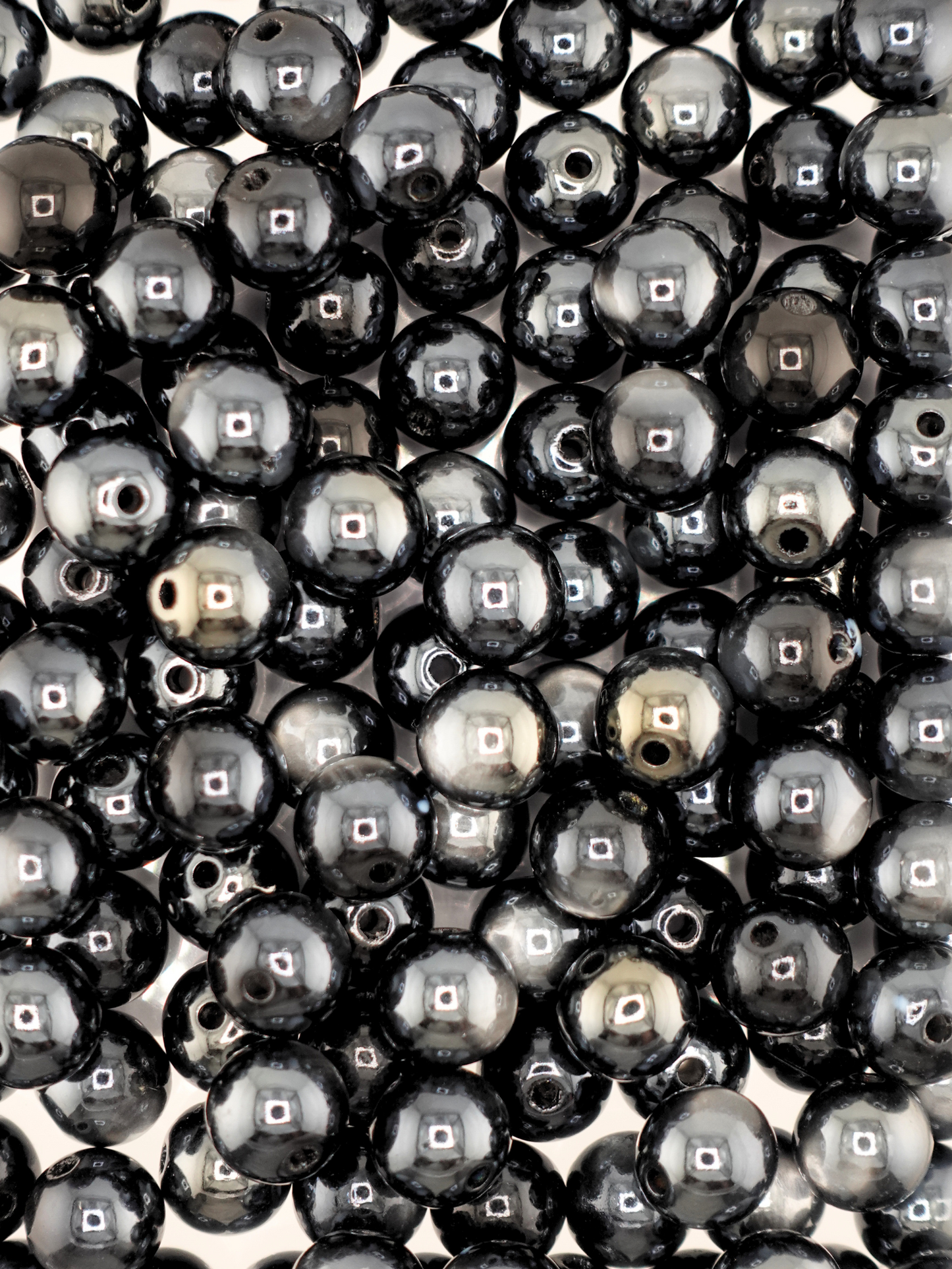 Collection of cat eye beads with a black color