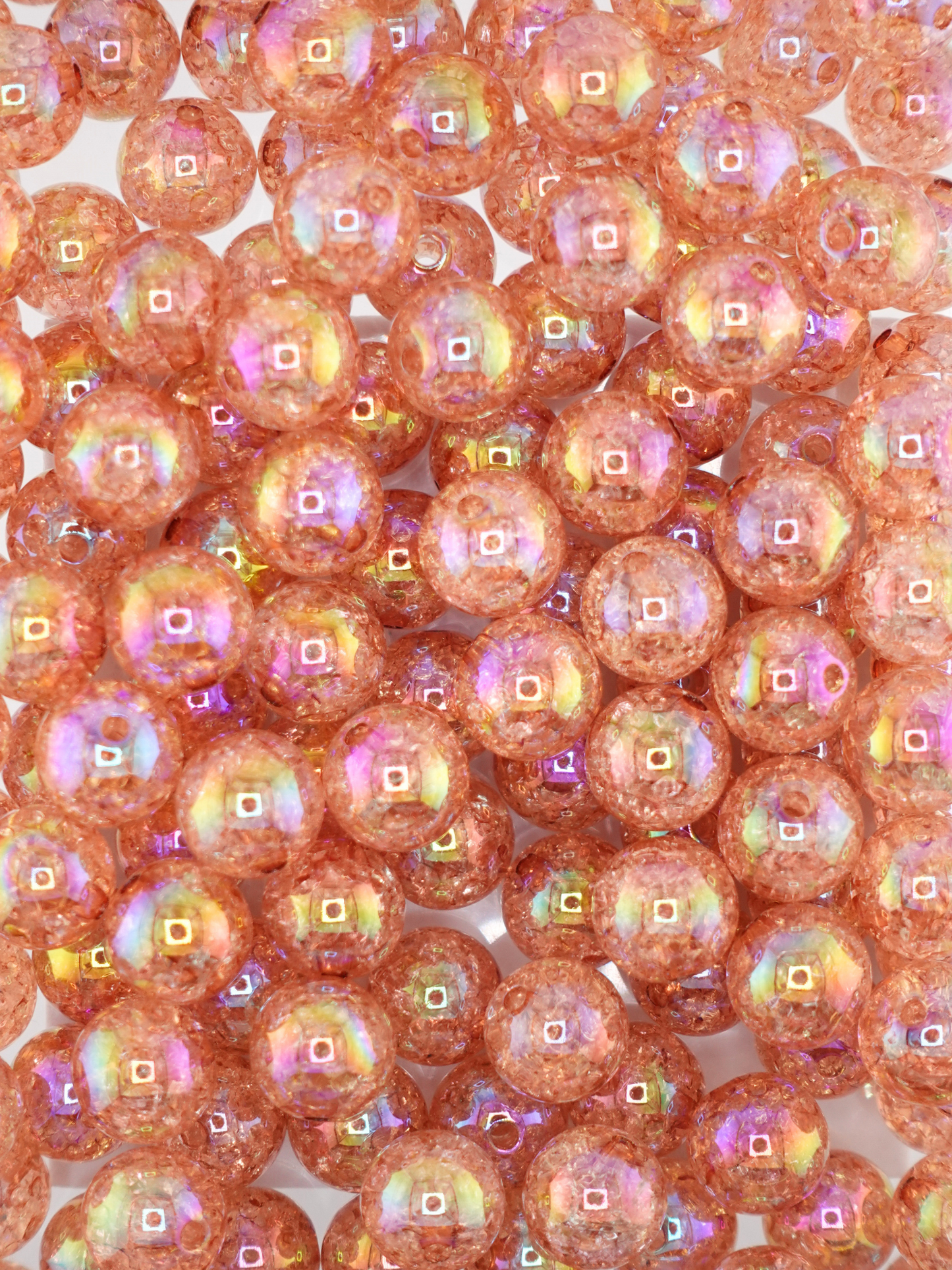 Collection of brown colored crackle beads