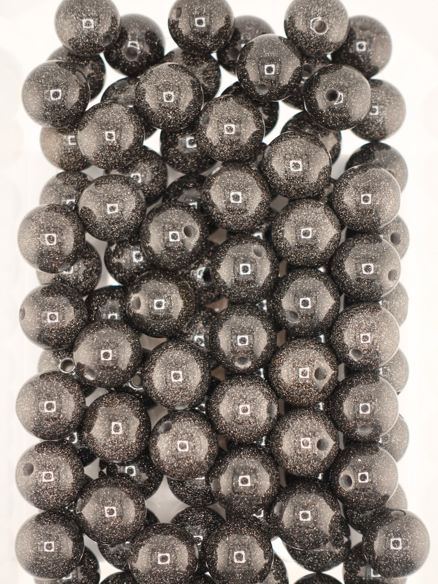 Collection of Glitter Midnight Black Beads