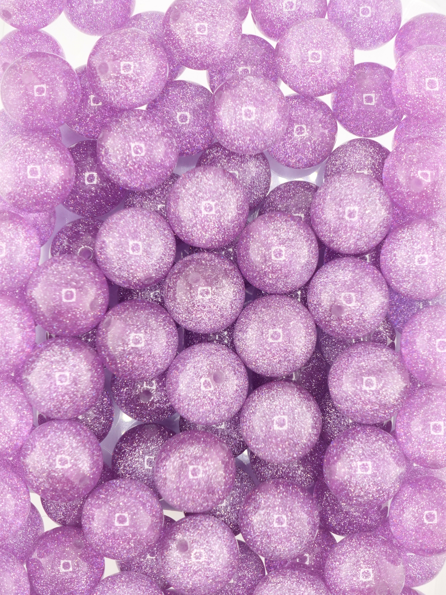 Collection of 20mm Glitter Purple Beads