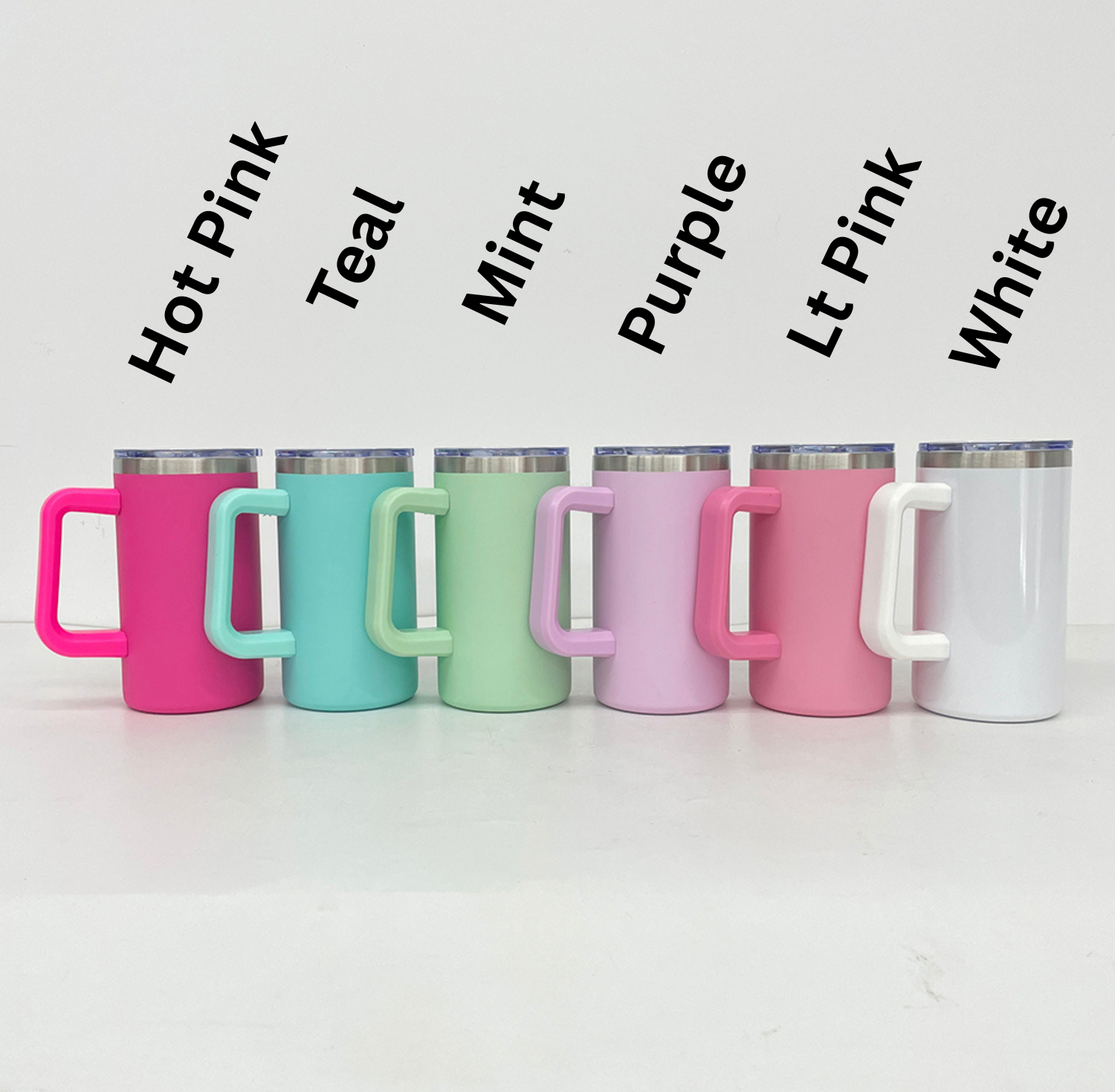 20oz.Stainless Steel Mug Silver Trim w/Handle (NON-SNOWGLOBE) – Charmed