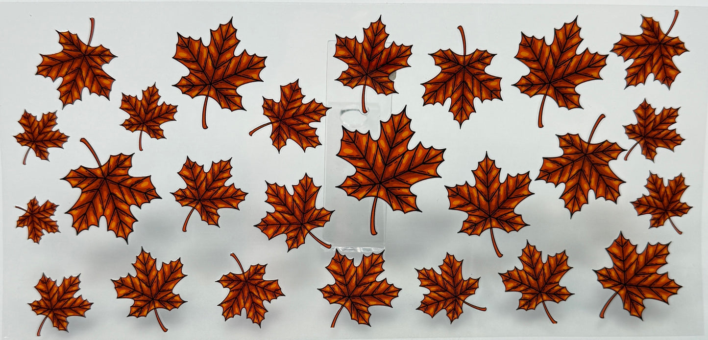 Pattern of brown maple leaves