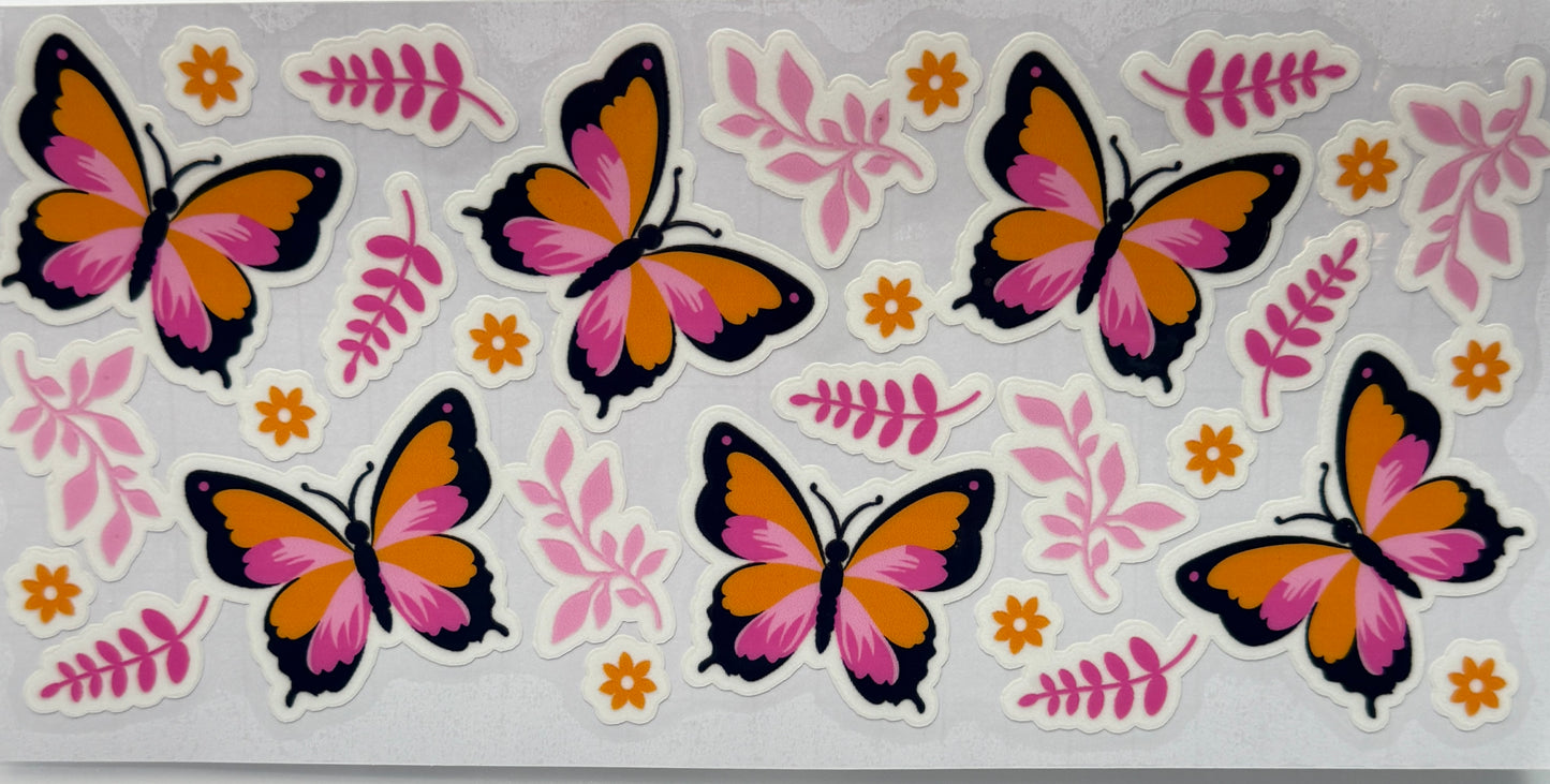 Butterfly and floral stickers