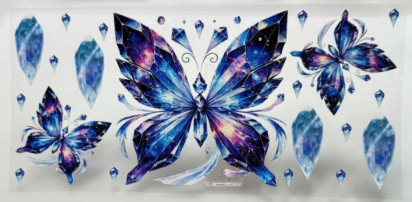 Decorative butterfly wall stickers with a blue and purple color scheme