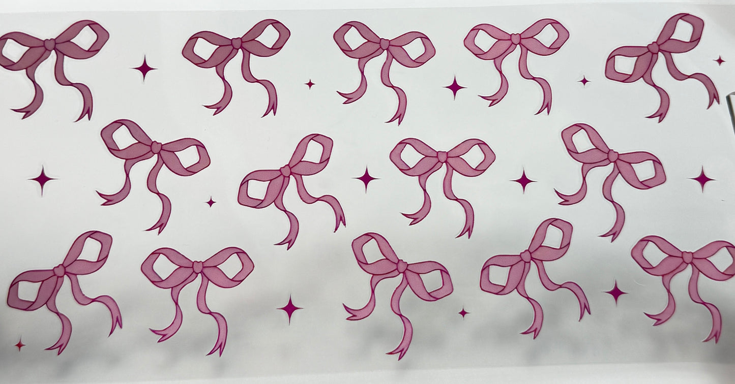 Pattern of pink bows and stars