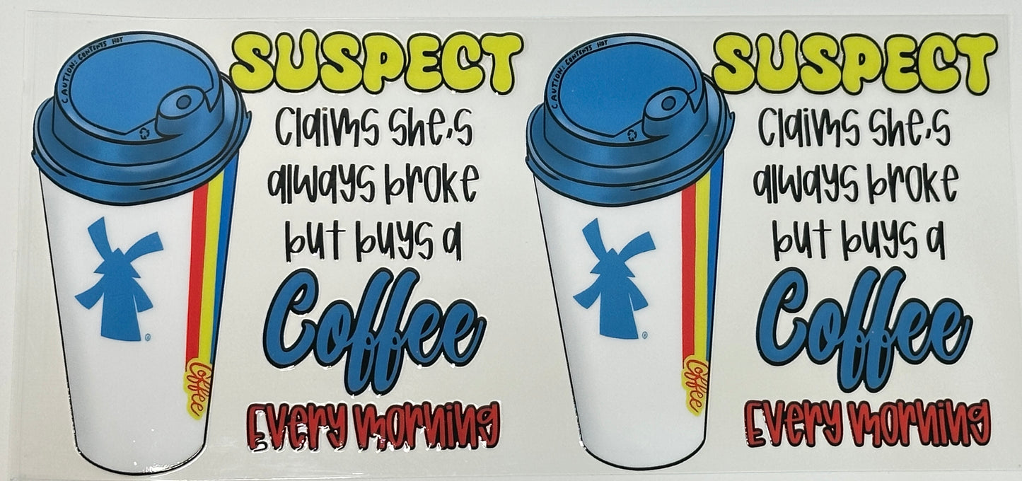 Two coffee cups with text and a windmill logo