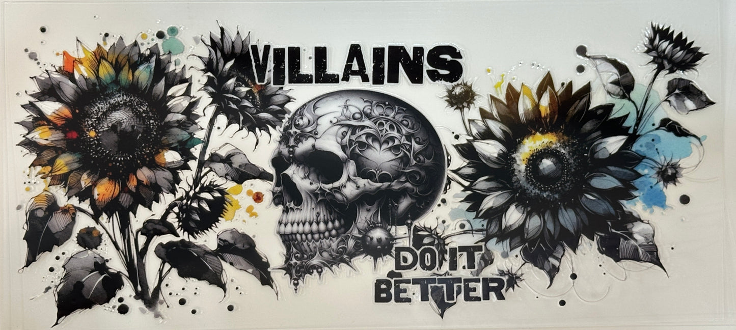 Decorative design with flowers and a skull,