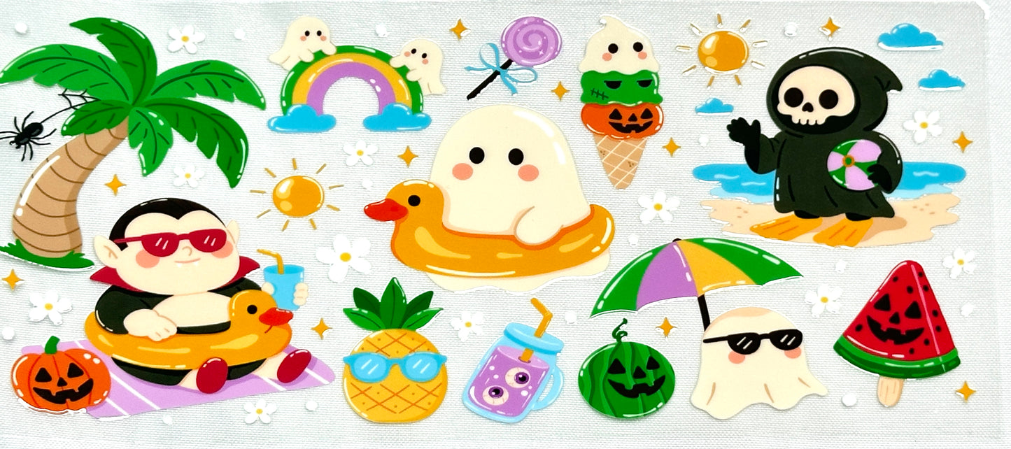 Set of cartoon characters and objects