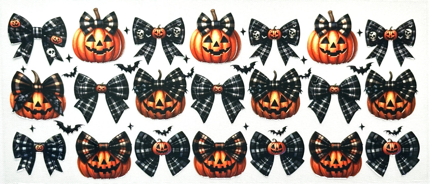 Black Plaid Pumpkins and Bows Wrap-537