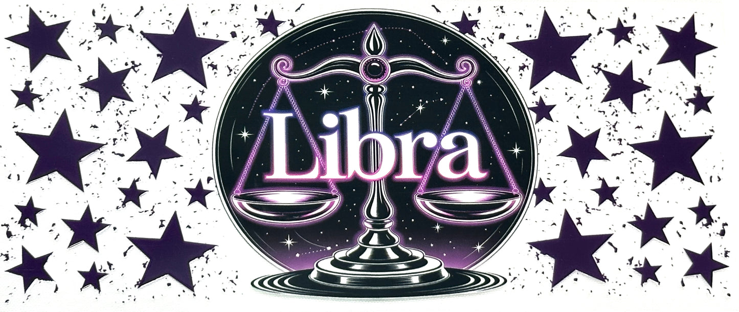Libra zodiac sign symbol with stars on a dark background