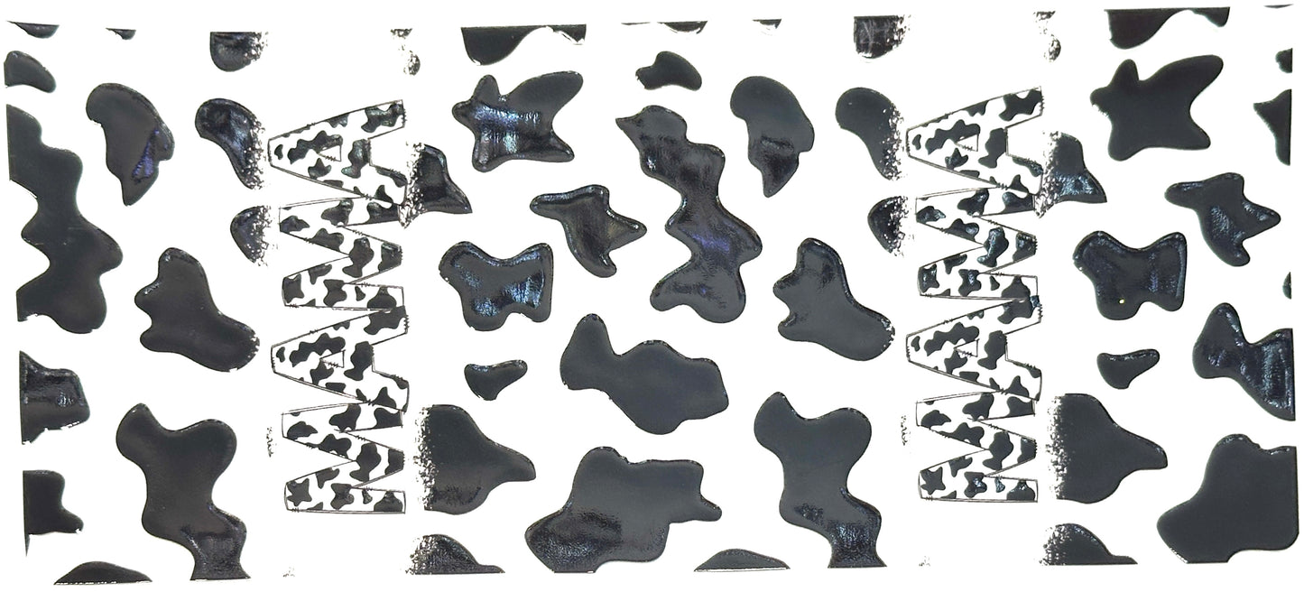 Pattern of black and white abstract shapes on a white background