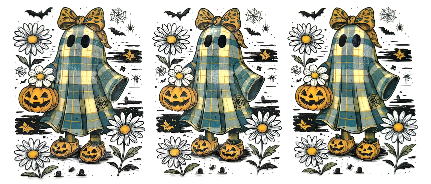 Plaid Ghost and Daisies Wrap-990