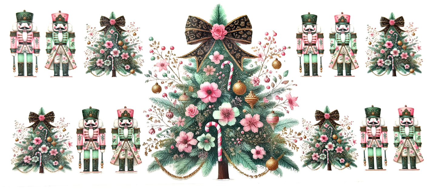 Pastel Tree w/Mini Nutcrackers Wrap-1045