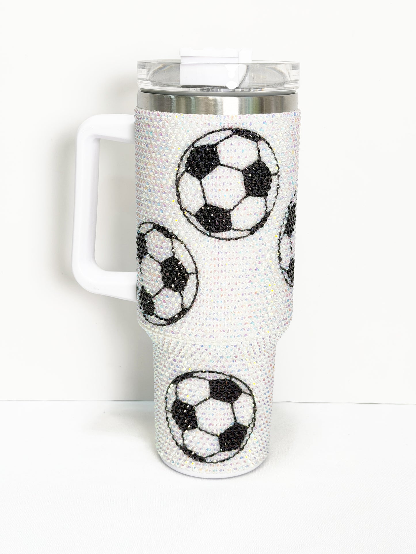 40oz Soccer Rhinestone Stainless Steel Tumbler