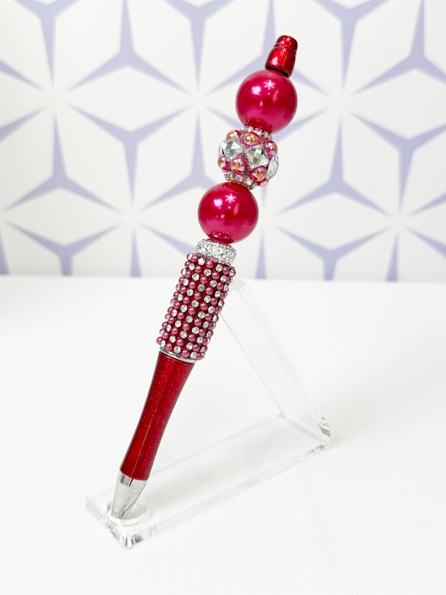 Red Pearl/Rhinestone Fancy Pen