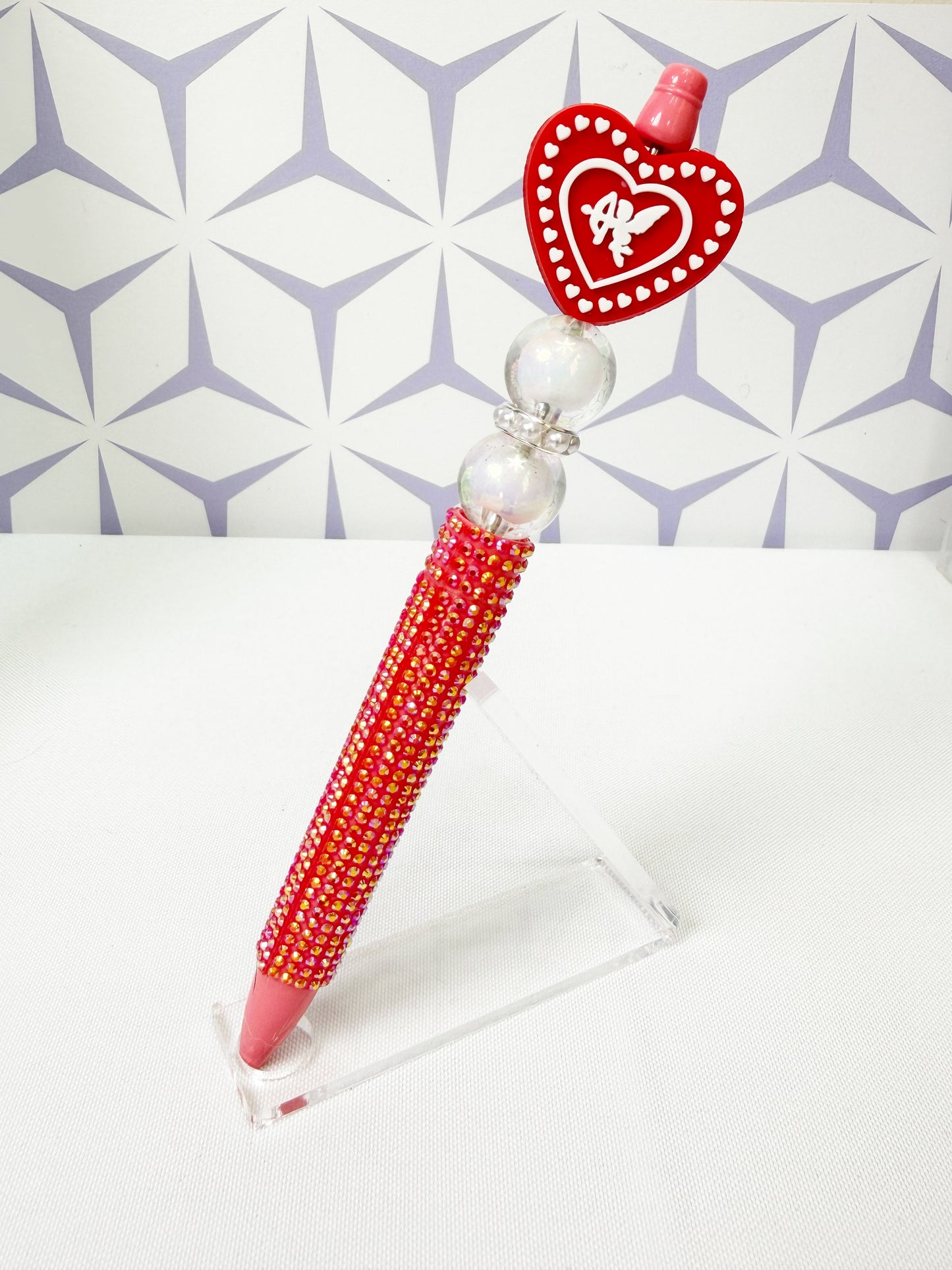 Cupid Heart Rhinestone Pen
