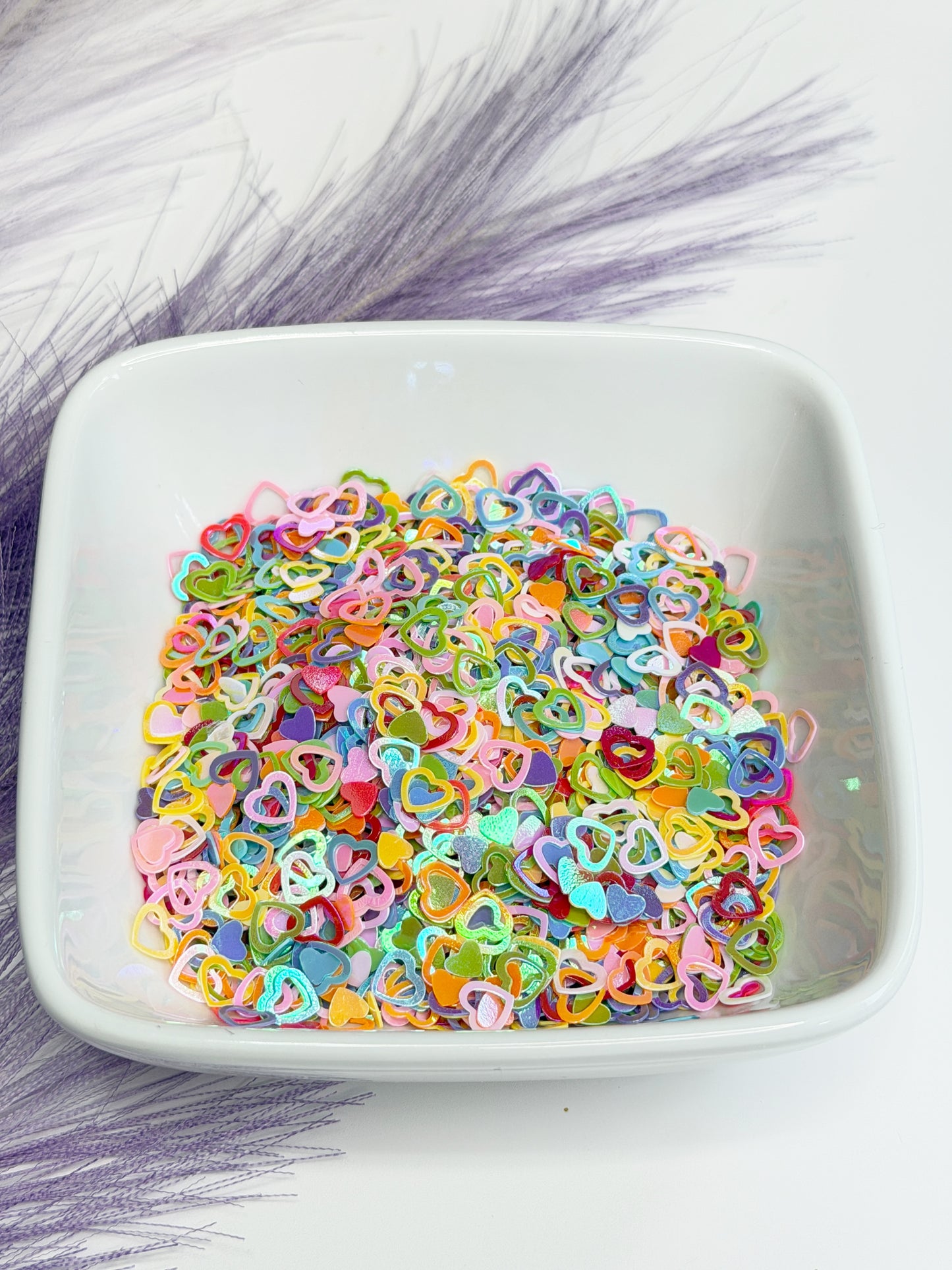 H108 Mulit Hollow Hearts Glitter