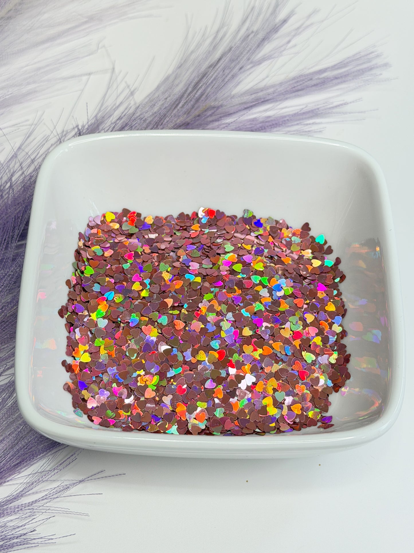 H113 Holo Black Hearts Glitter