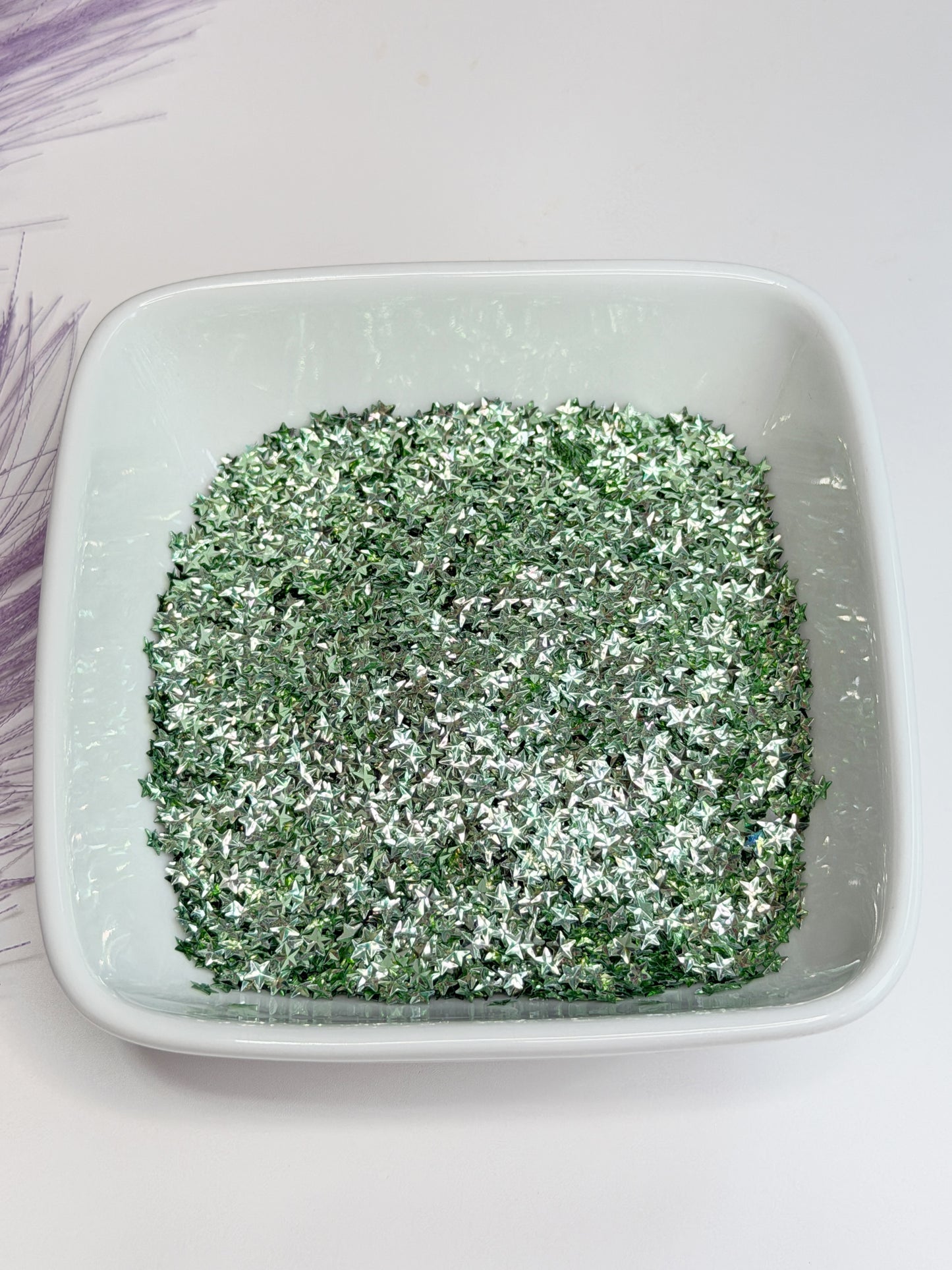 S102 Green/Silver Star Glitter