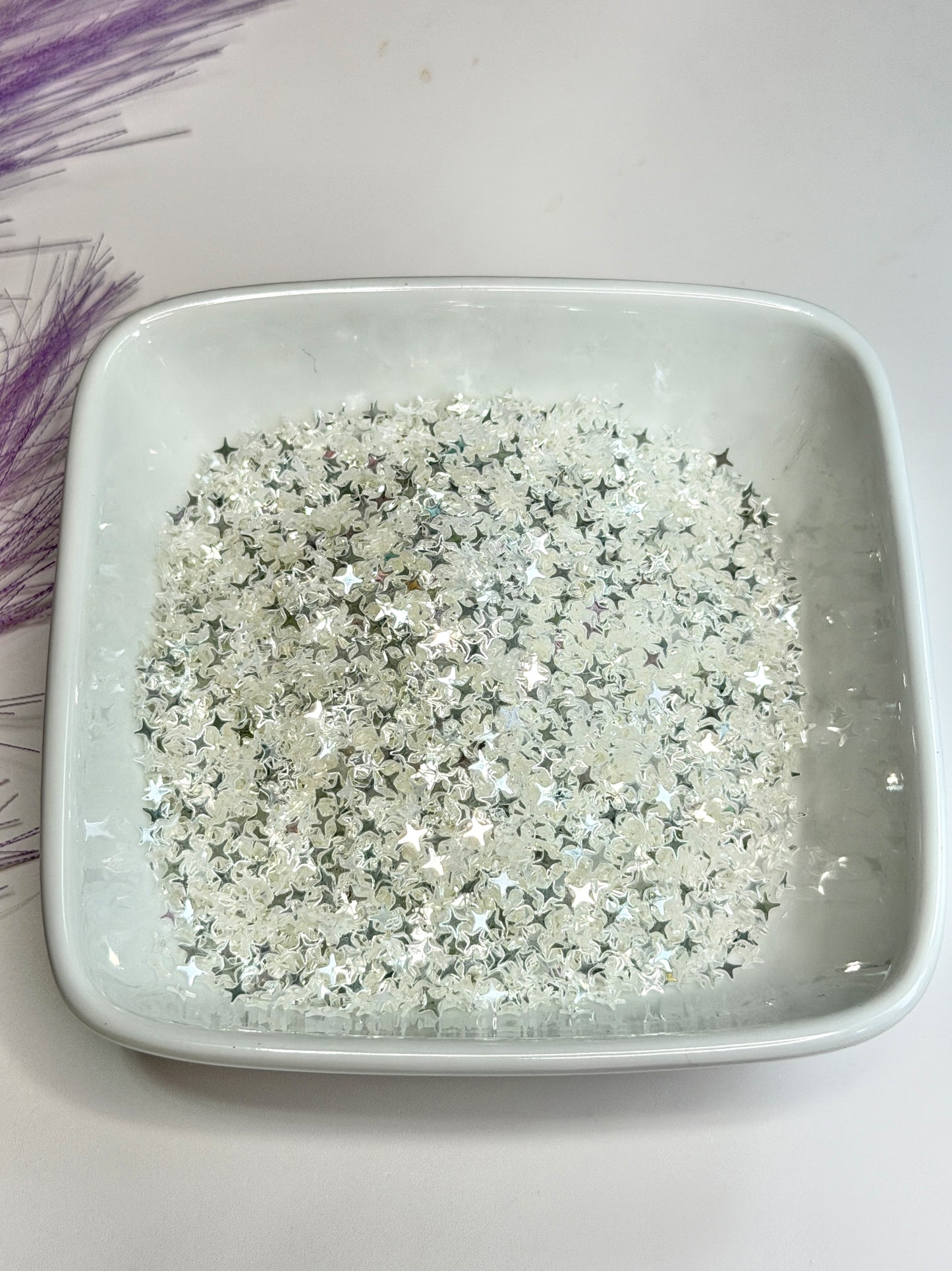 S119 Four-Point Silver Star Glitter