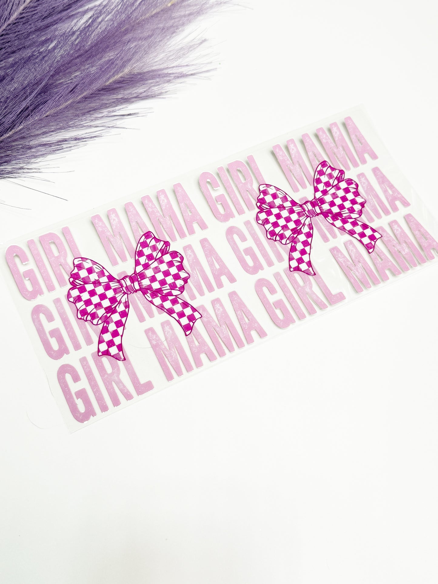 Girl Mama Checkered Bow Wrap-1528