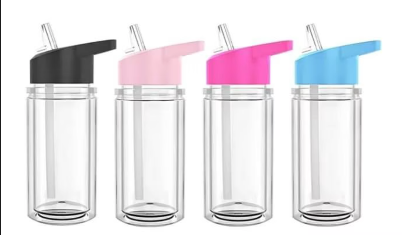 10oz ACRYLIC KIDS Snow Globe Tumbler Color Lid