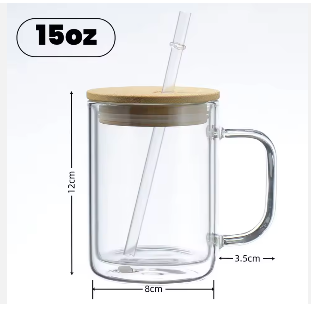 15oz Glass Snow Globe Mug w/Handle