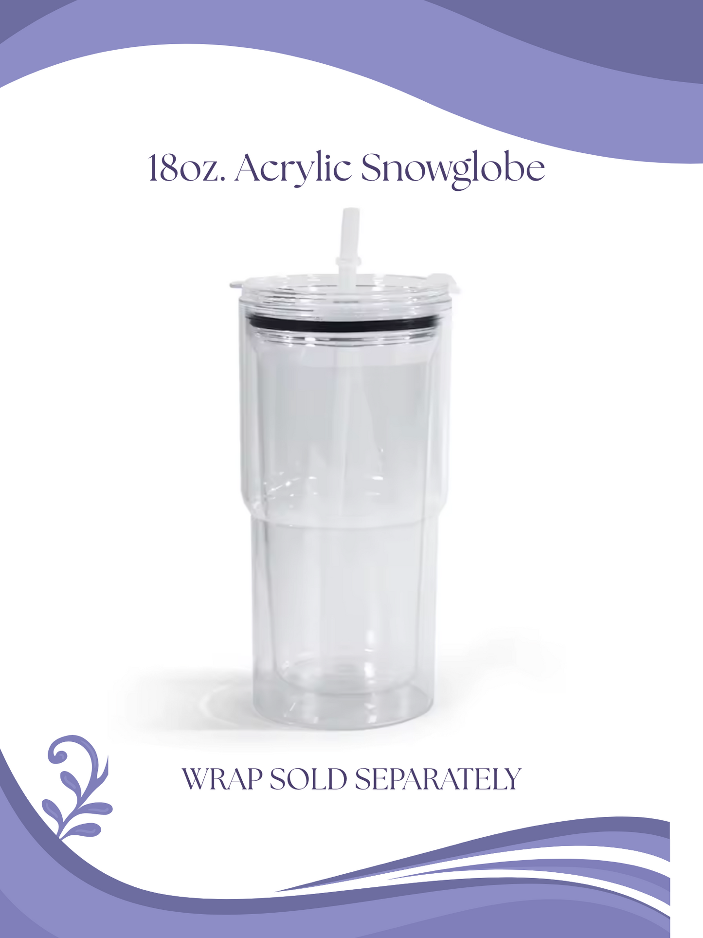 18oz Acrylic Snow Globe Tumbler