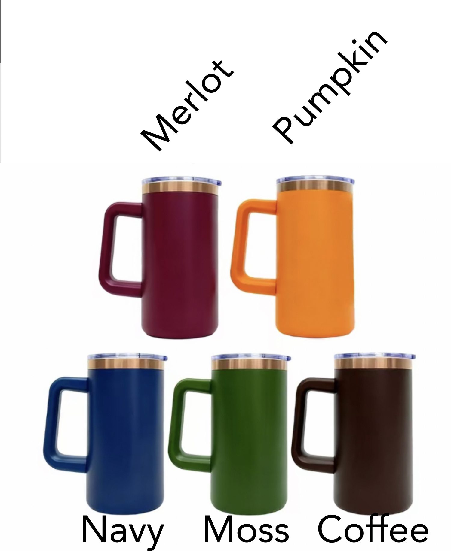 20oz. Stainless Steel Copper Trim Mug w/Handle (NON-SNOWGLOBE