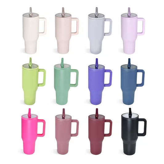 40oz. Stainless Steel Tumbler Flip Lid w/Handle (NON-SNOWGLOBE)