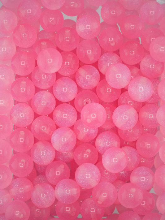 Collection of Glitter Galaxy Dark Pink Beads