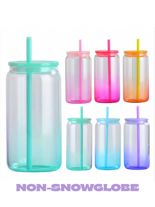 16oz ACRYLIC Ombre Jelly Color Lid and Straw (NON-SNOWGLOBE)