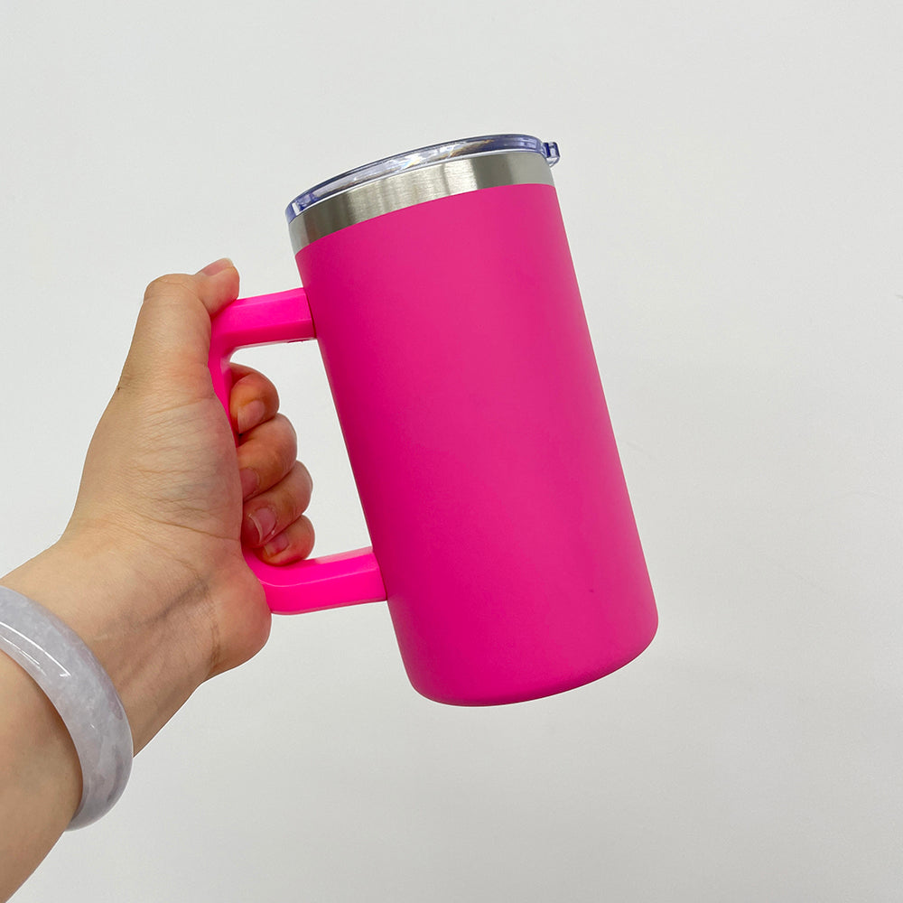 20oz.Stainless Steel Mug Silver Trim w/Handle (NON-SNOWGLOBE