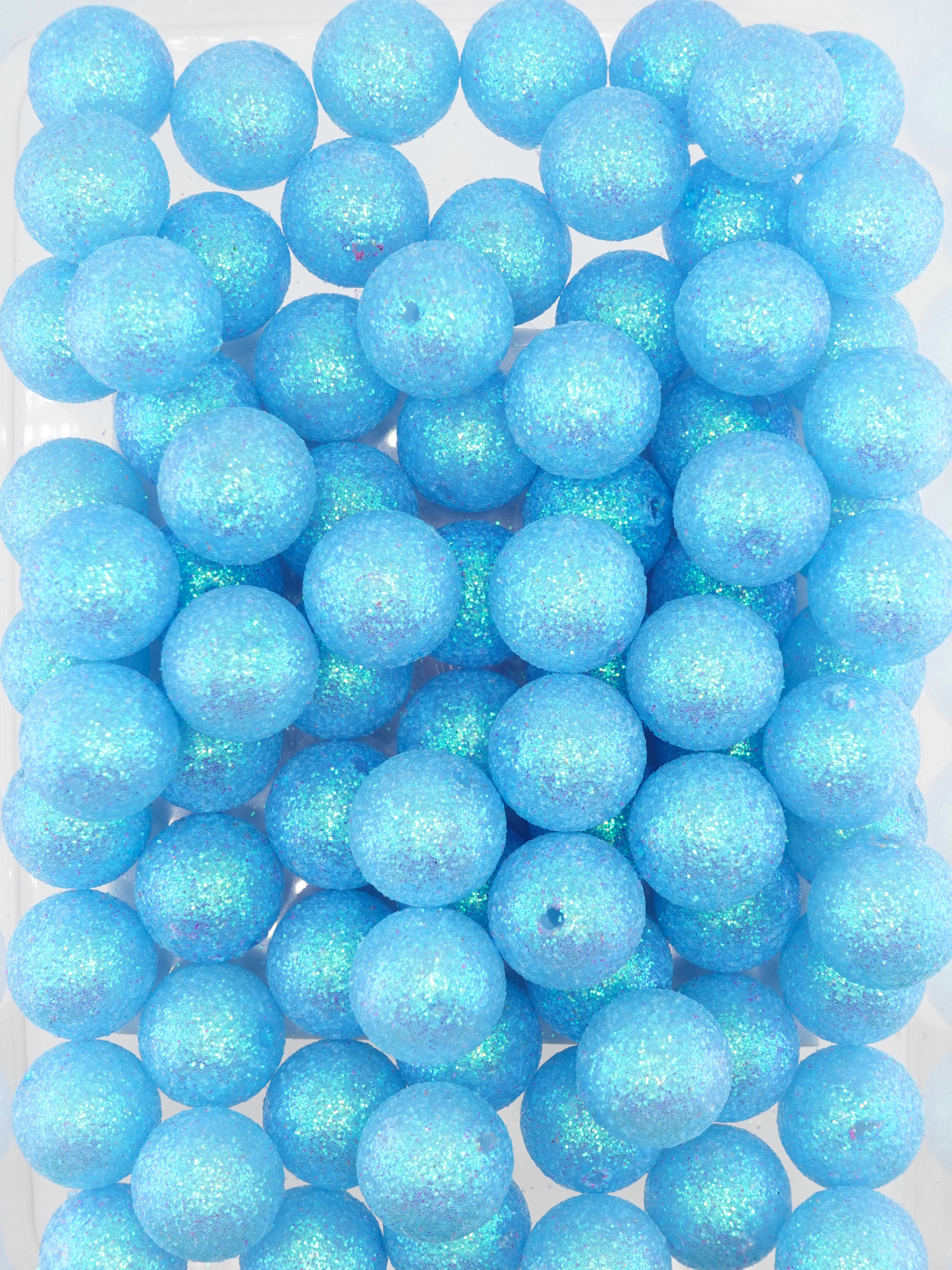 Aqua colored Glitter Gumball beads