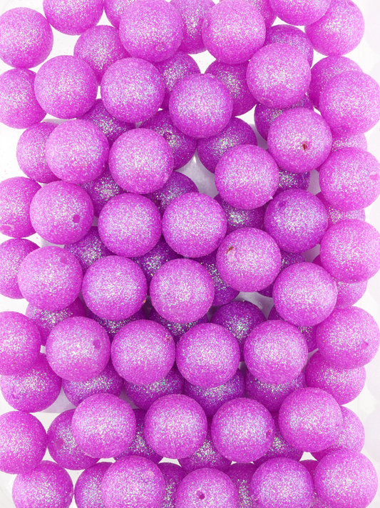 Purple colored Glitter Gumball beads