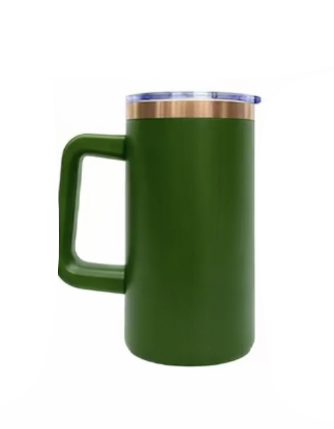 20oz. Stainless Steel Copper Trim Mug w/Handle (NON-SNOWGLOBE)