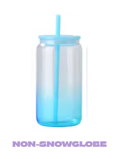16oz ACRYLIC Ombre Jelly Color Lid and Straw (NON-SNOWGLOBE)