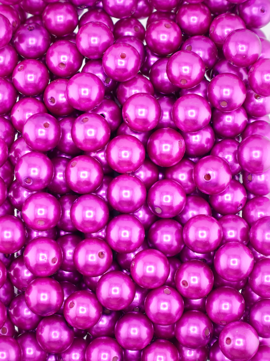 Collection of Pearl Fuchsia Beads