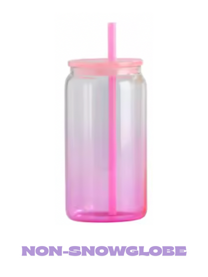16oz ACRYLIC Ombre Jelly Color Lid and Straw (NON-SNOWGLOBE)
