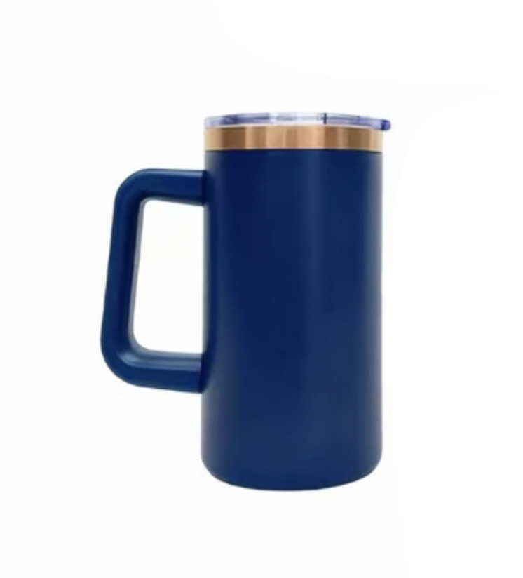 20oz. Stainless Steel Copper Trim Mug w/Handle (NON-SNOWGLOBE)