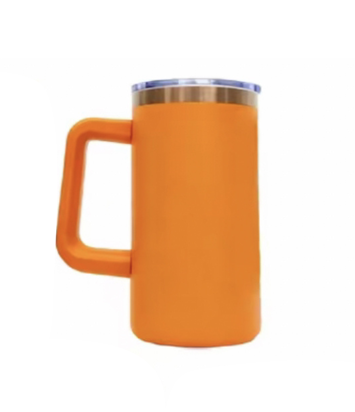 20oz. Stainless Steel Copper Trim Mug w/Handle (NON-SNOWGLOBE)