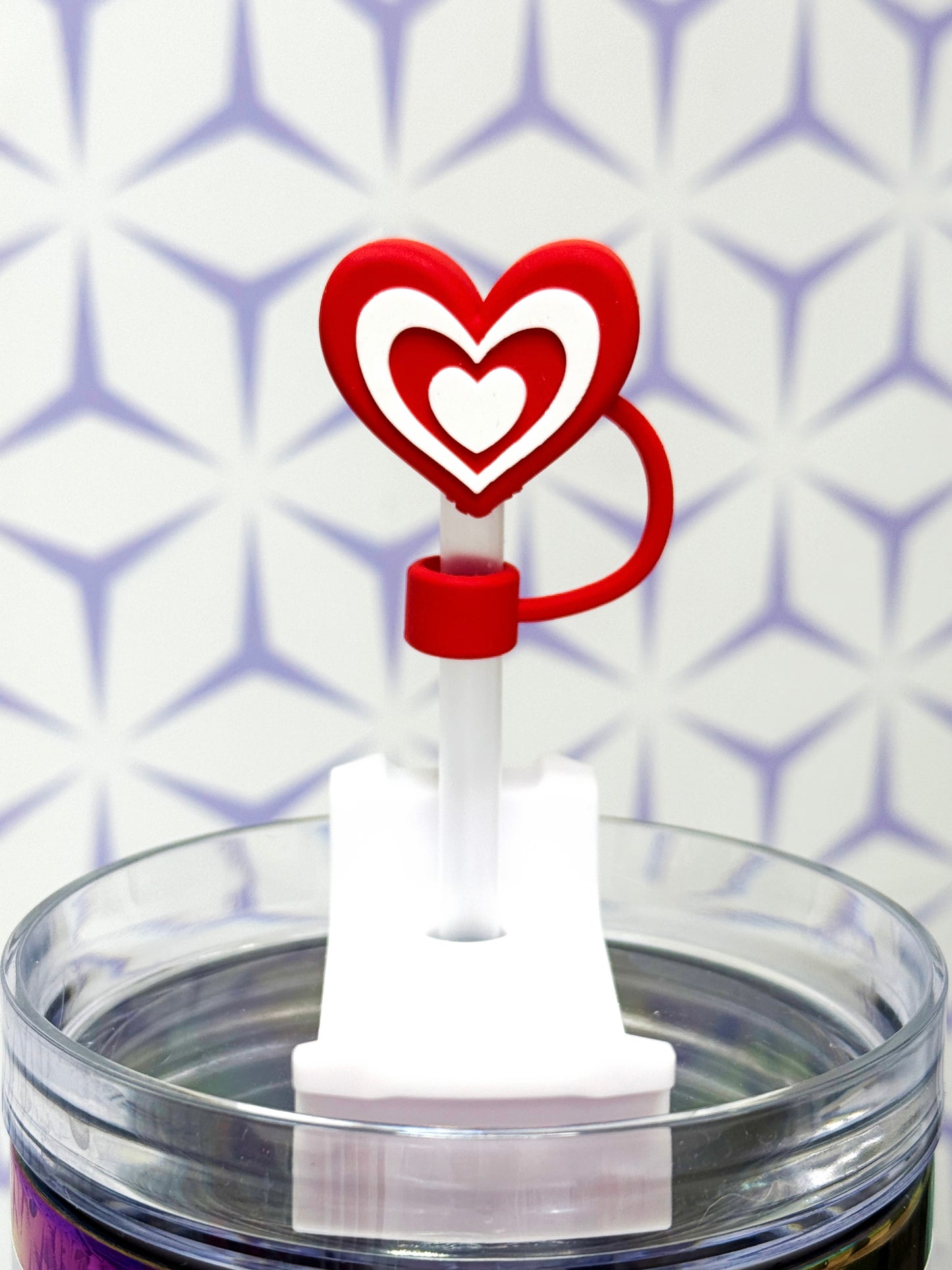 Bullseye Heart Straw Topper