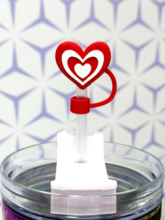 Bullseye Heart Straw Topper