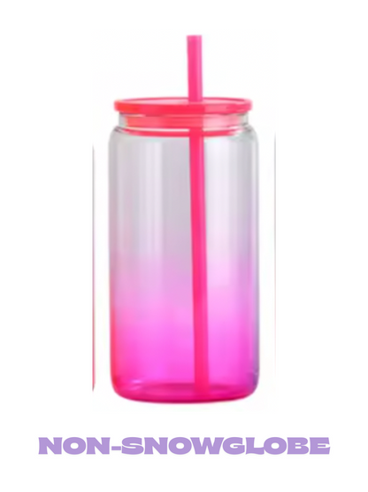 16oz ACRYLIC Ombre Jelly Color Lid and Straw (NON-SNOWGLOBE)