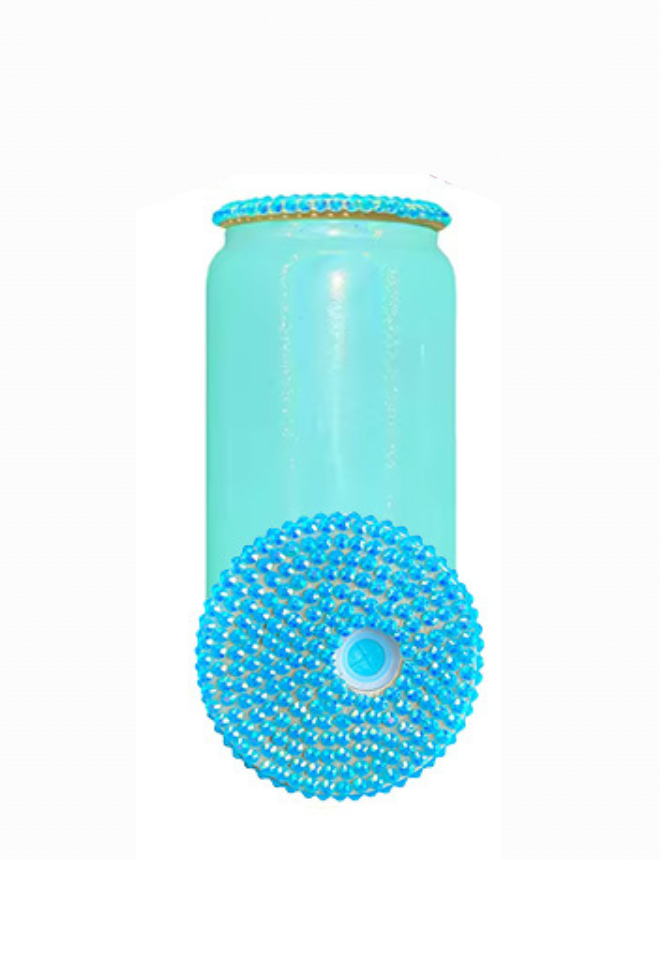 16oz GLASS Shimmer Mug BLING Lid (NON-SNOWGLOBE)